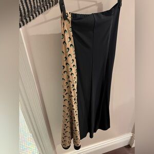 Marine Serre Black and Beige Asymmetrical Skirt